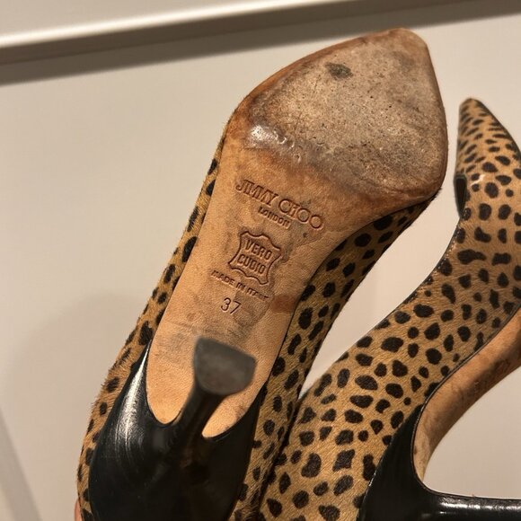 Jimmy Choo Pre-owned Pony Skin Leopard Print Pointy Pumps - Picture 7 of 7